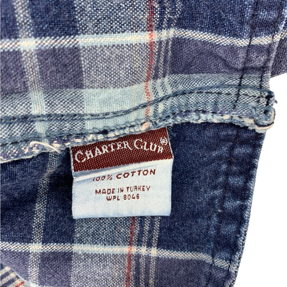 Charter Club Blue 2 Plaid Pillow Shams 1 Standard Size 1 Euro Size - Picture 7 of 8